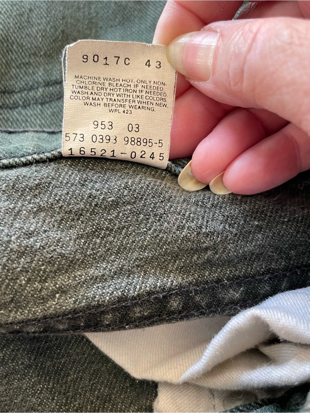 Levi's 90's Vintage 521 High Rise Tapered Leg Mom Jeans Cotton Green 16 - Picture 5 of 12